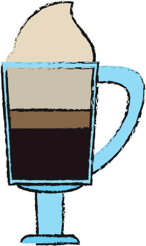 Coffee Beverage With Whipped Cream In Glass Cup Icon - Illustration (550x550)
