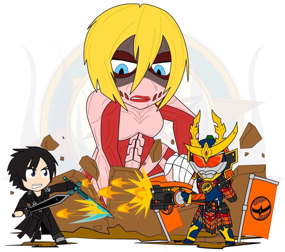 Gaim V Kirito V F Titan By Dragon-fangx - Kirito As A Titan (1024x904)