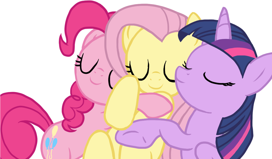 Cyberzerop, Female, Fluttershy, Mare, Pinkie Pie, Pony, - Hug Intensifies (1115x737)