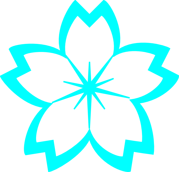 This Free Clip Arts Design Of Blue Sakura - Cherry Blossom (600x576)