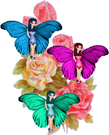 Butterflies Images Butterfly Fairies And Roses Wallpaper - Fairy Rose Animated Gif (359x443)