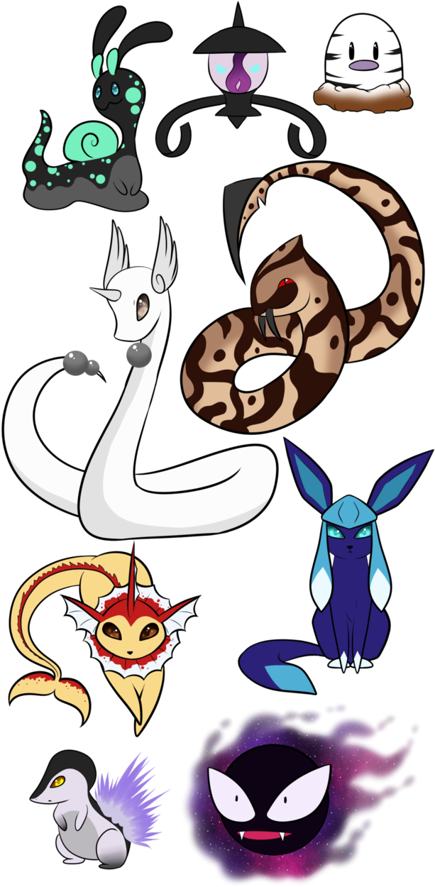 Pokemon Designs Set 5 By Marushi-dracul - Cartoon (637x1253)