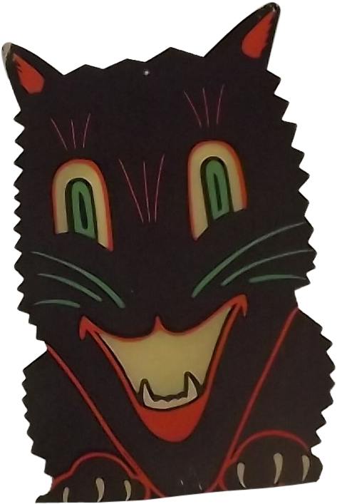 Larger Size 1940s Cat Face Hang Type Transparency Halloween - Illustration (706x706)