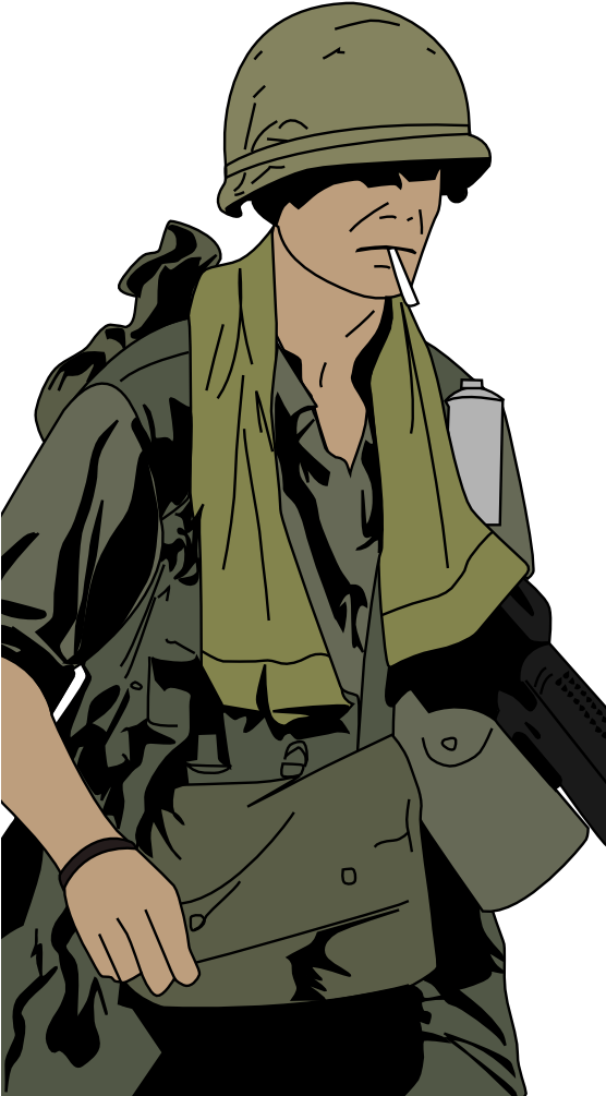 Vietnam War Us Soldier By Majorfish On Deviantart Civil - Vietnam War Soldier Png (555x1014)
