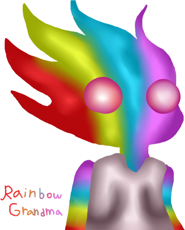 Rainbow Grandma By The Glass Flamenco - Illustration (999x799)