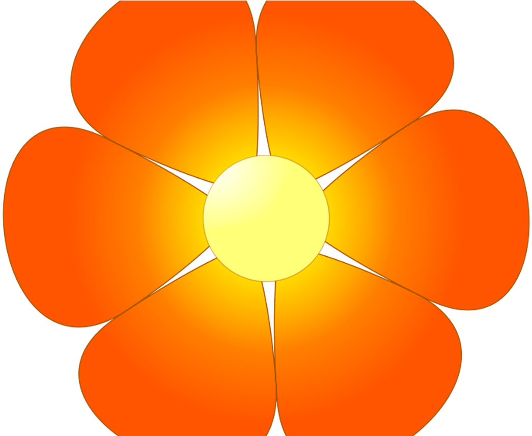 Orange Hawaiian Flower Clipart Clip Art Library - Orange Flowers Clip Art (1368x855)