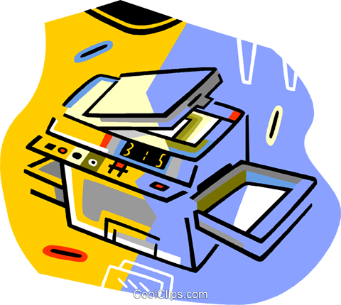 Photo Copy Machine Royalty Free Vector Clip Art Illustration - Copy Machine Clip Art (480x430)