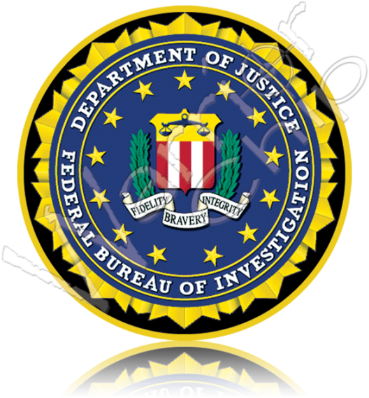 Custom Military Poker Chip Uscg - Federal Bureau Of Investigation Logo (540x600)
