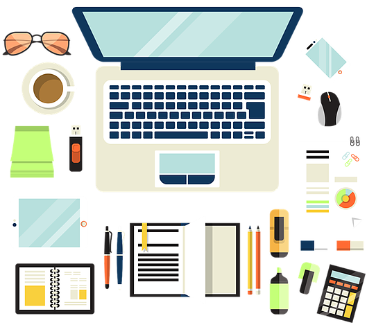 Why Now Is The Best Time To Spring Clean Your Website - Desk Top View Vector (630x473)