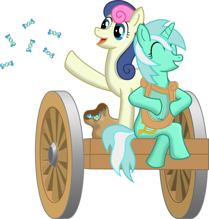 Lyra And Bon Bon Wagon By Malte279 - Cartoon (872x916)
