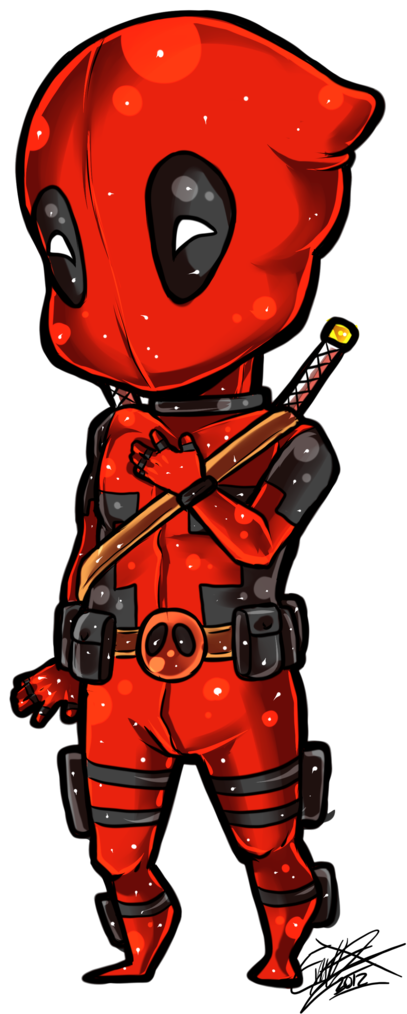 Funny Baby Girl Cartoon Download - Spiderman And Deadpool Chibi (900x1350)