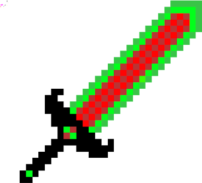 Emerald Clipart Minecraft - Pixel Art Minecraft Sword (400x399)