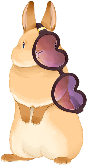 手绘戴眼镜的兔子 - Portable Network Graphics (550x650)