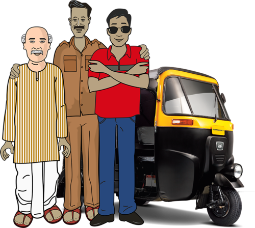 Bajaj Auto Rickshaw - Bajaj Auto Black (500x448)