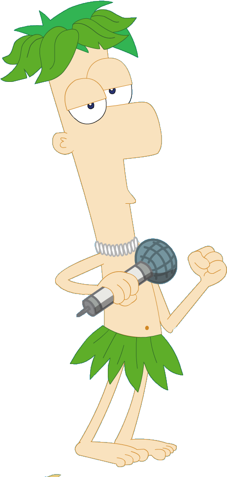 Ferb Hawaiian Garb - Phineas And Ferb Transparent Background (500x988)