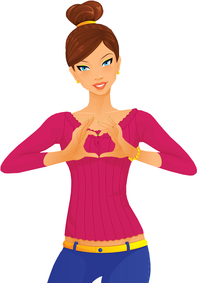 Cute Woman Making Heart Love Sign - Woman (700x960)