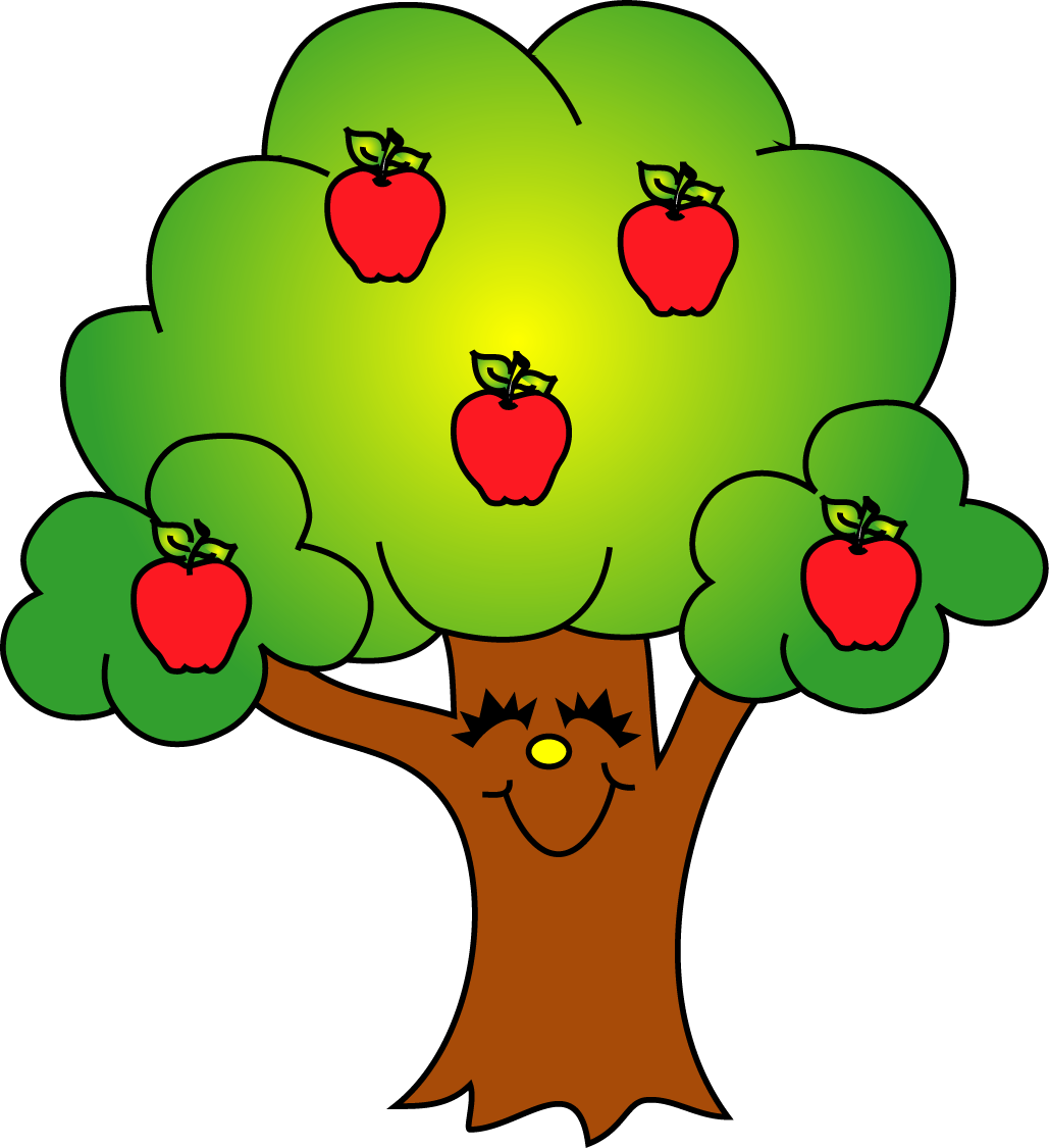 Elegant Clip Art Of An Apple Medium Size - Apples On A Tree Clipart (1029x1125)