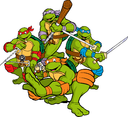 Ninja Turtles Clipart Classic - Classic Teenage Mutant Ninja Turtles Png (524x479)