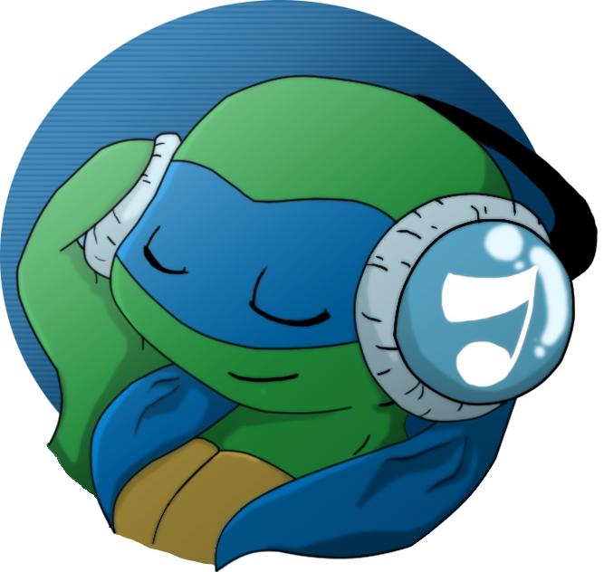 Leo Music By Yukaikitsu On Deviantart - Tmnt 2012 Leo Listening To Music (667x632)