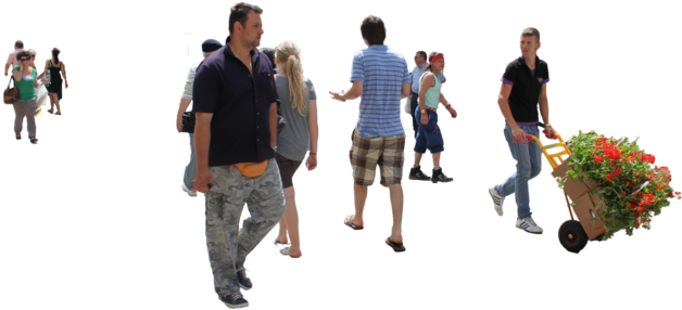 Imported 20photos - Group People Walking Png (646x300)