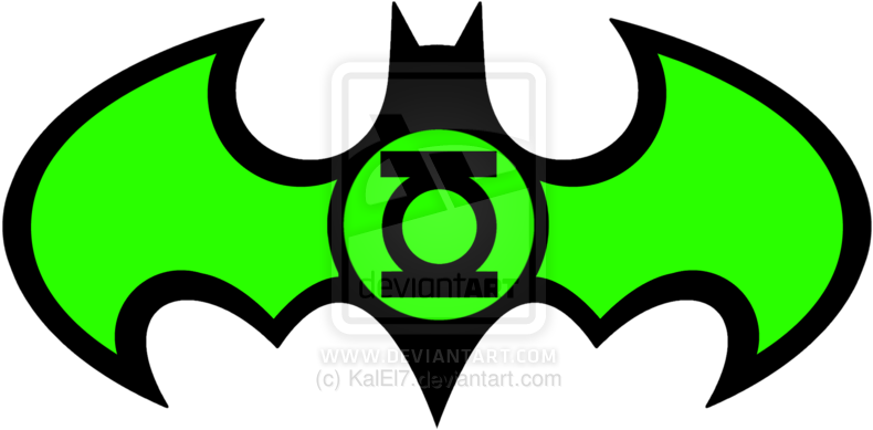 Green Lantern Batman Logo By Kalel7 - Logos De Green Lanter (800x391)