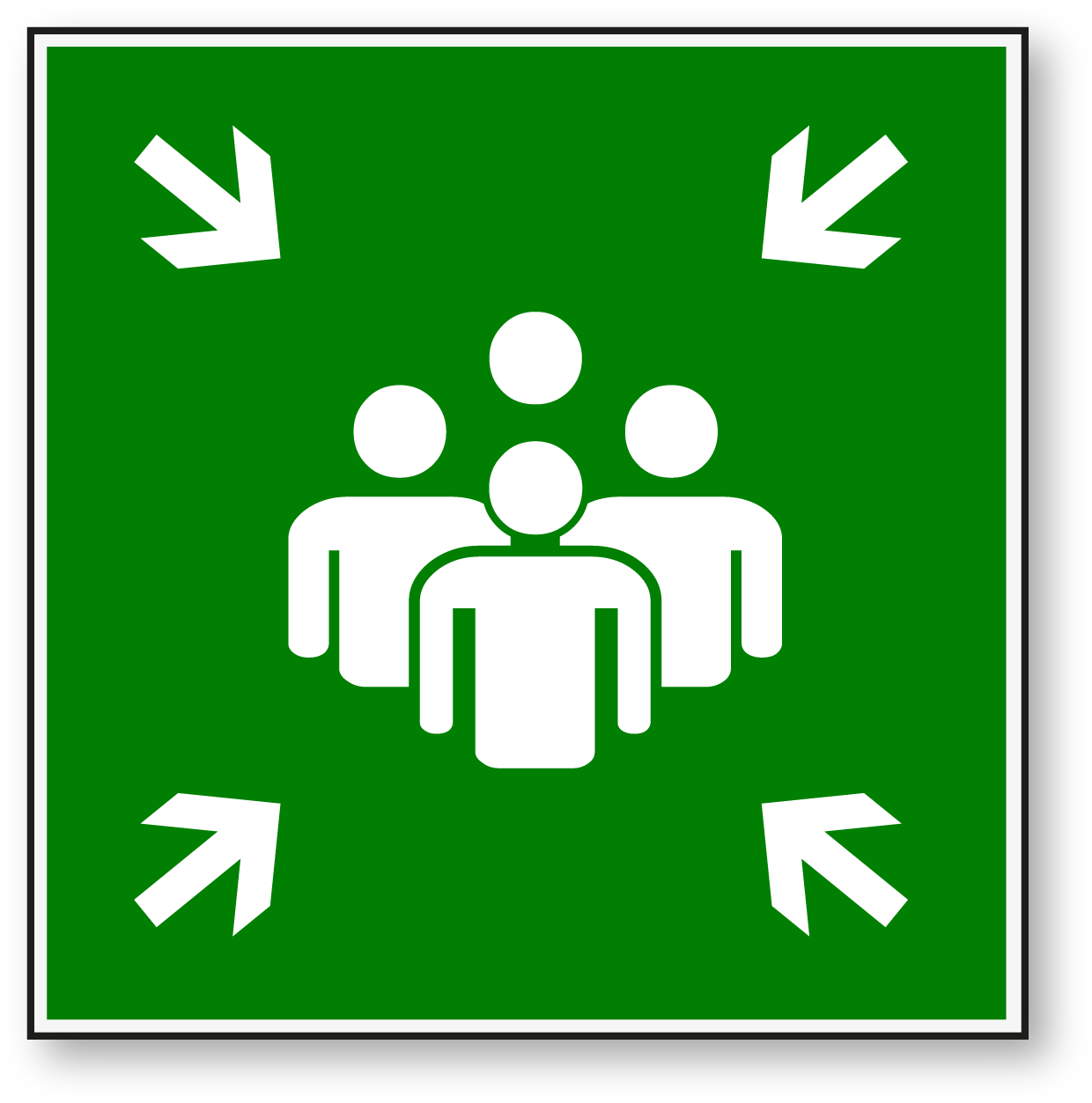 Meeting Point Signage Safety Symbol Clip Art - Muster Definition (1263x1276)