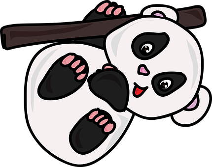 Cartoon, Zoo, Panda, Cute, White, Black - Gambar Kartun Panda Lucu (430x340)