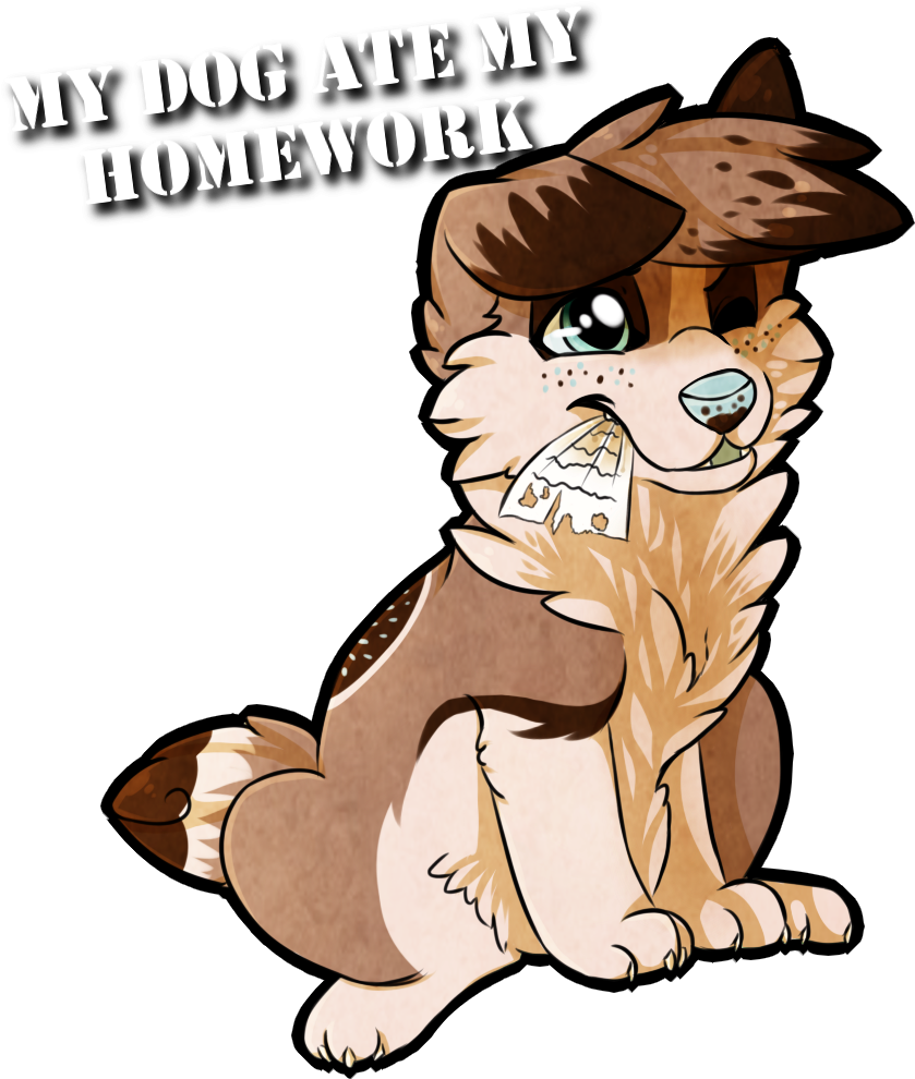 Inspiring Dog Eating Homework Clip Art Medium Size - Homework (1006x1000)
