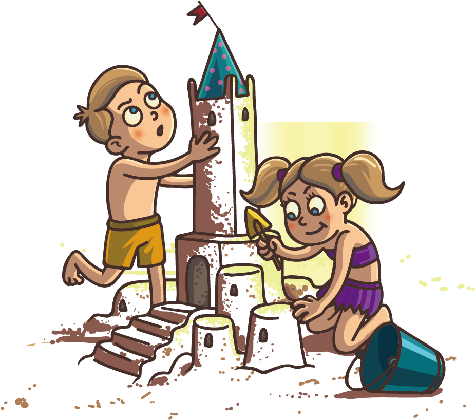 Child Sand Art And Play Castle Illustration - Castillo De Arena Dibujo (1000x1000)
