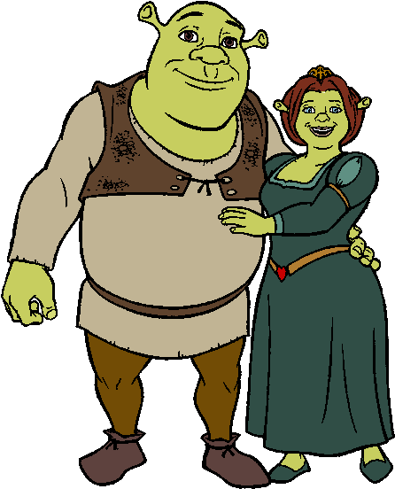 When Did Fiona Realized That Shrek Was Her True Love - Shrek And Fiona Cartoon (466x563)