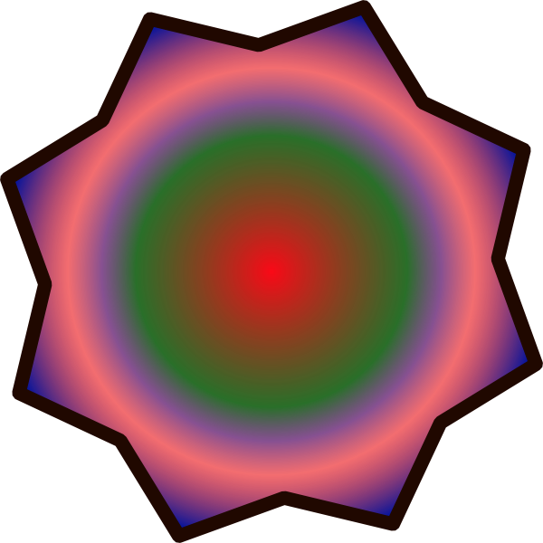Purple Green Gradient Star Clip Art At Clker - Clip Art (600x600)