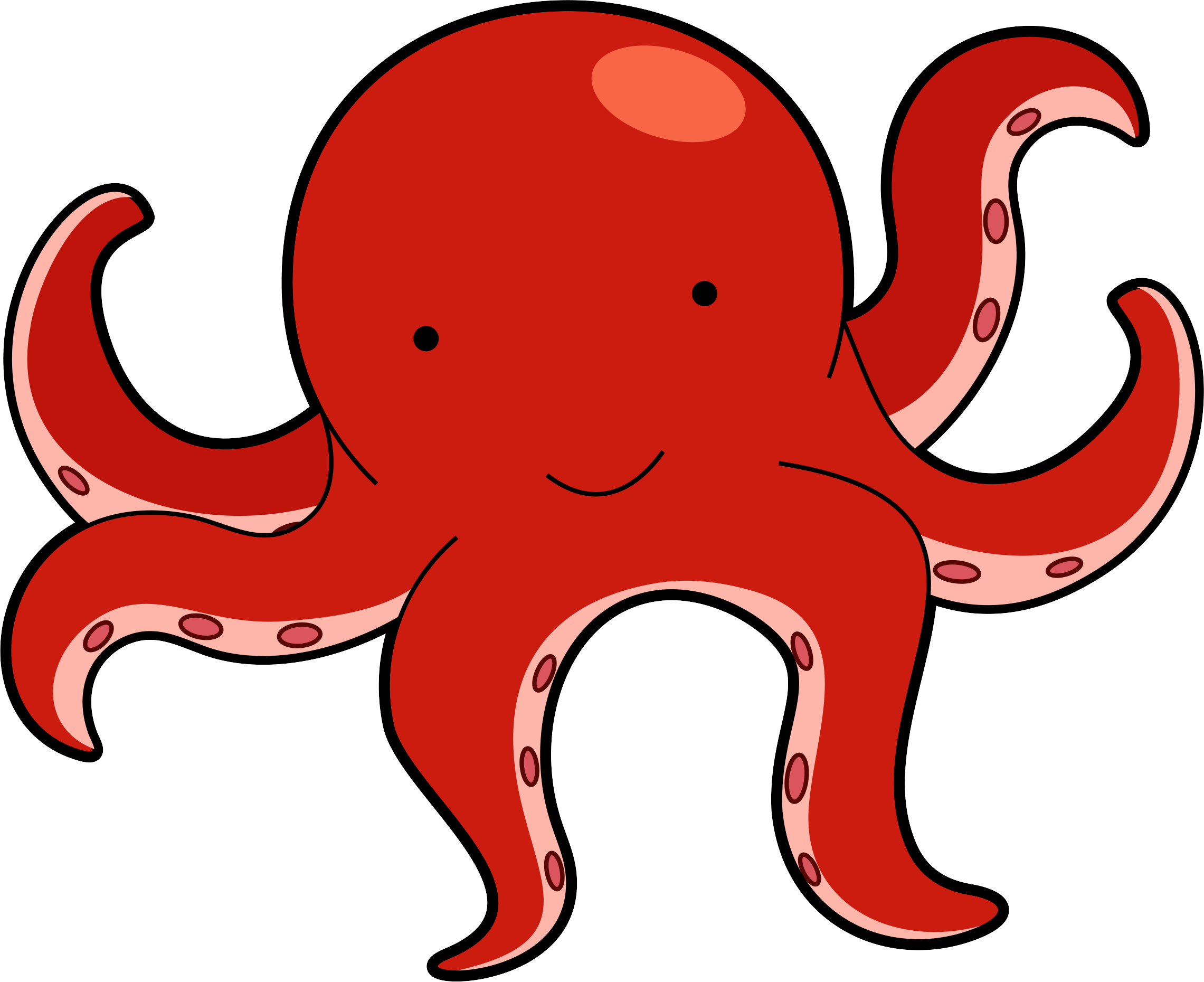 Animals Cute Clipart Bundle - Red Octopus Clip Art Cute (2281x1860)