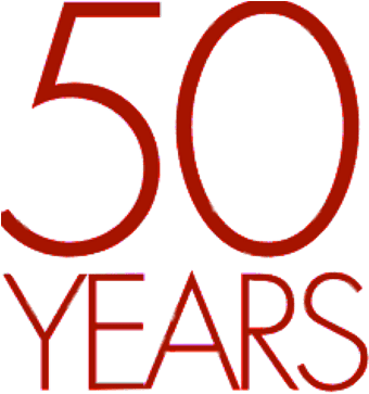 50 Years Red Letters - Circle (400x400)