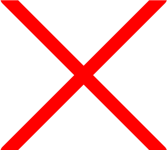 Red Cross Clipart Large Cross - Transparent Background Red X (640x480)