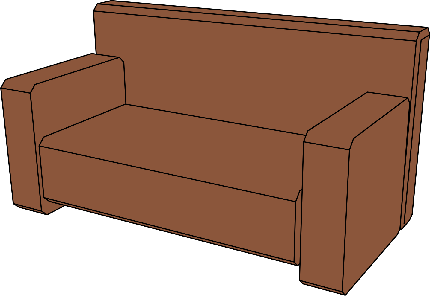 Couch Clipart Perspective - Couch (1435x990)