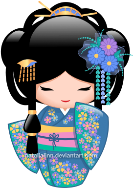 Geisha Clipart Kokeshi Doll - Keiko Kokeshi Doll - Blue Kimono Geisha Girl Tote Bag (450x450)