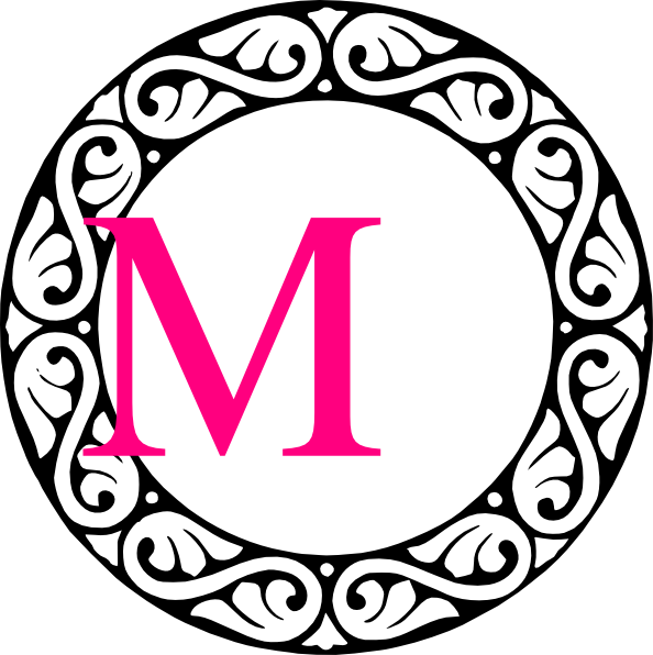 Letter M Clip Art At Clker - Letter T Monogram (594x596)