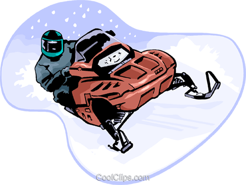 Snowmobiling Royalty Free Vector Clip Art Illustration - Снегоход Клипарт (480x362)