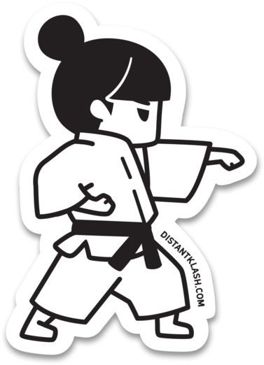 Karate Cartoon Girl (588x600)