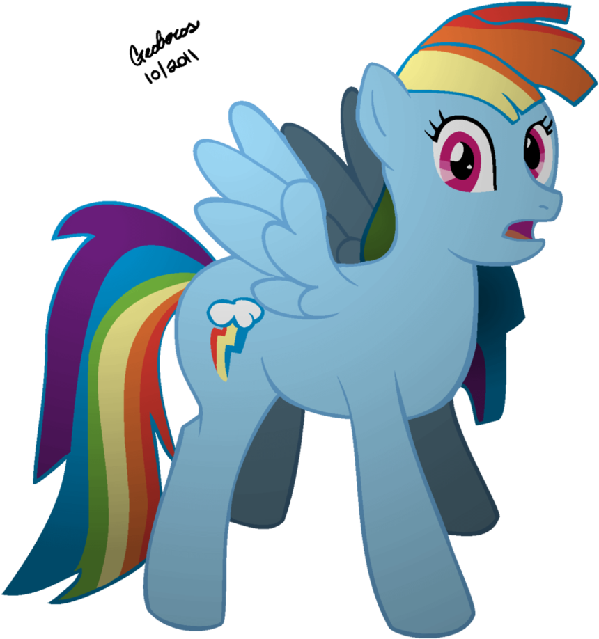 Rainbow Dash With Bacon Hair By Geoberos - Cartoon (865x924)