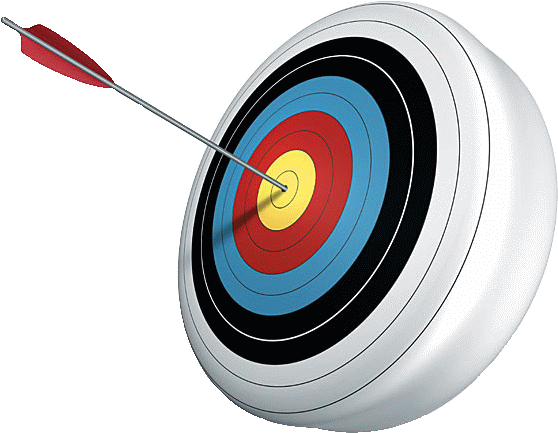 Home Bullseye - Bow Arrow In Target (600x470)