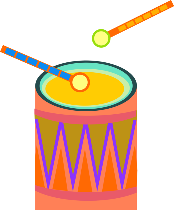 Vector Illustration Of Drum Set Or Drum Kit Percussion - Vector Illustration Of Drum Set Or Drum Kit Percussion (580x700)