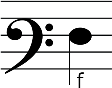 Percussion Clef With Note Pictures Png Images - F Bass Clef (400x592)