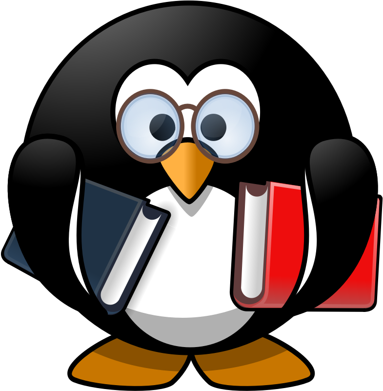 Clipart - Bookworm Penguin - Penguins Reading A Book (800x800)