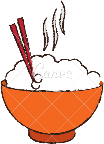 Rice Clipart Hot Rice - Bowl Of Food Drawing (550x550)