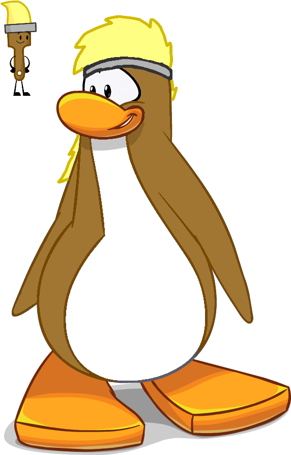 Club Penguin Paintbrush By Cadenfeather - Club Penguin Bfdi (597x902)