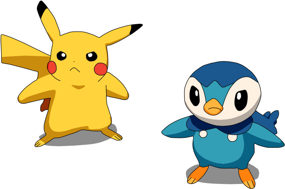 Pikachu And Piplup By Gilang10 - Pokemon Pikachu And Piplup (985x677)