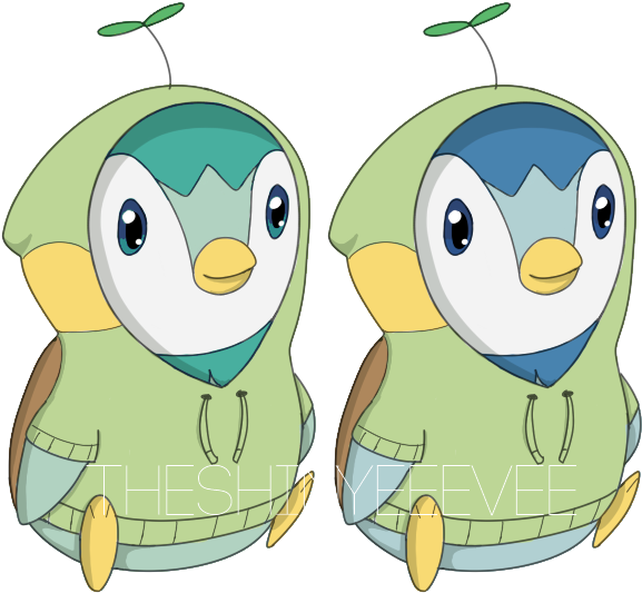 Piplup's Turtwig Hoodie By Theshinyeeeveee - Piplup (584x536)