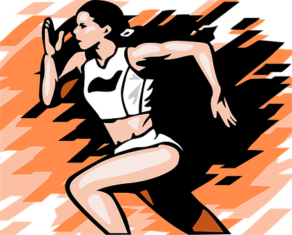 Abstract Athletic Female Runner People Spo - Runner Female Illustration (423x340)