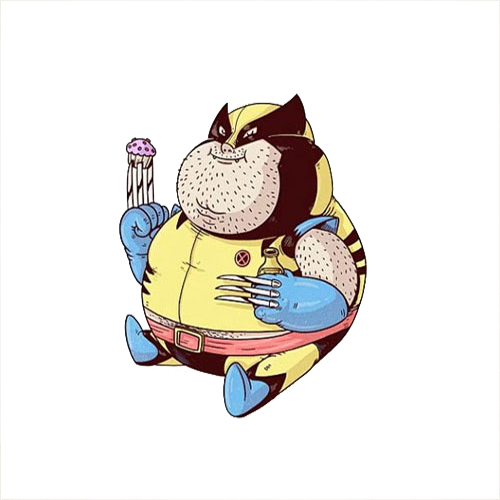 Superhero Cartoon Youtube Model Sheet Illustration - Fat Superheroes (500x500)